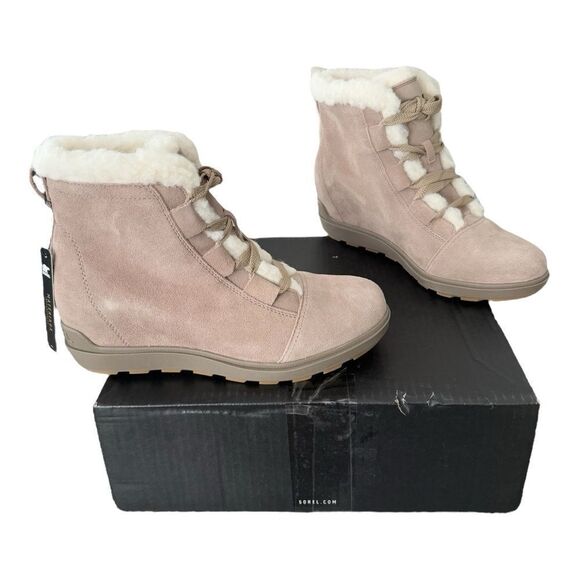 Sorel Evie II Cozy Ankle Boots Omega Taupe Wet Sand Waterproof Boots Size 10 - Picture 1 of 14